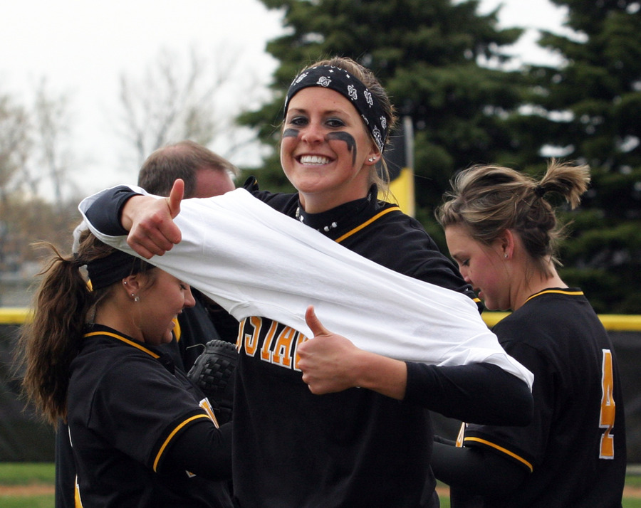Click celebrated with the team after winning the MIAC title.