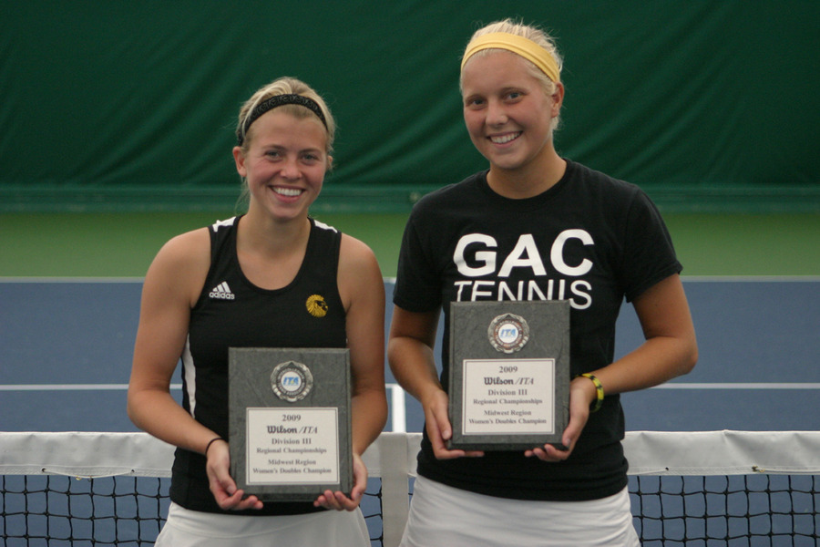 Sierra Krebsbach and Sam Frank of Gustavus won the Doubles Title.