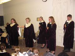A building block before a performance.