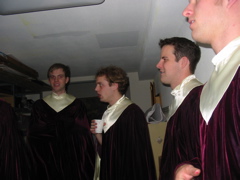 The tenors getting ready for the concert.