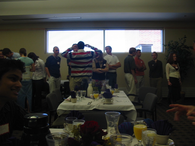 Waiting for food at the fall banquet