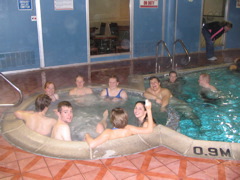 Relaxing in the hot tube.