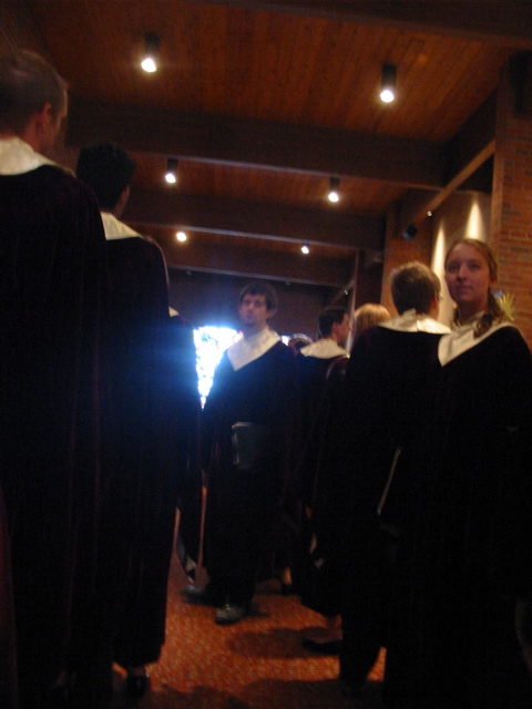 Waiting to sing.