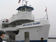 The boat to Ellis Island and the Statue of Liberty