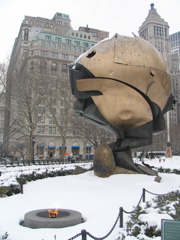 This sculpture was originally at the WTC