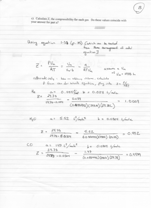 Chemistry 371: Exam 1 Key