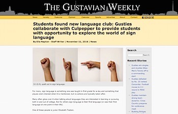 Gustavus Weekly Article Screenshot