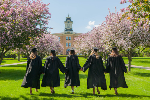 Graduates on the Old Main hill