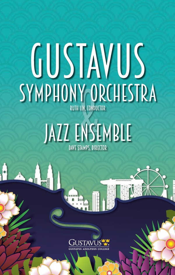 Program cover of 2020 Gustavus Symphony & Gustavus Jazz Band International Tour to Singapore and Malaysia