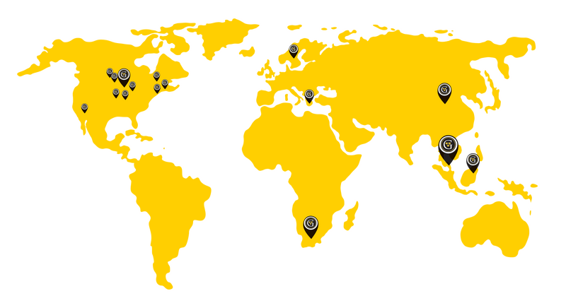 Fine arts touring locations on a world map.