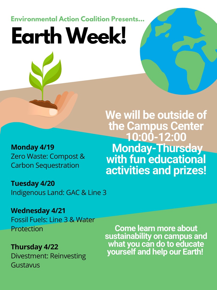 Happy Earth Day Celebrate Reinvestment at Gustavus - April 22, 2021 at ...