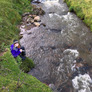 Helen Thompson ('16) taking a sample from an Andean stream