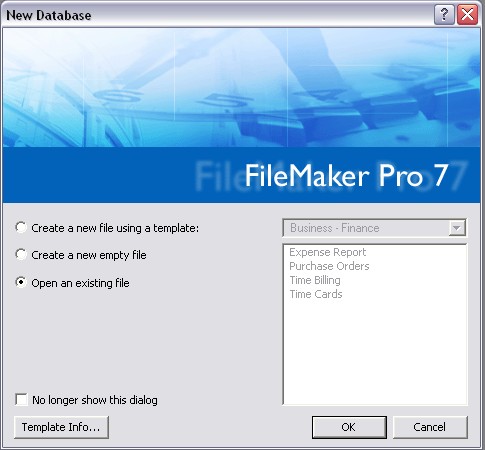 how to open a filemaker pro database