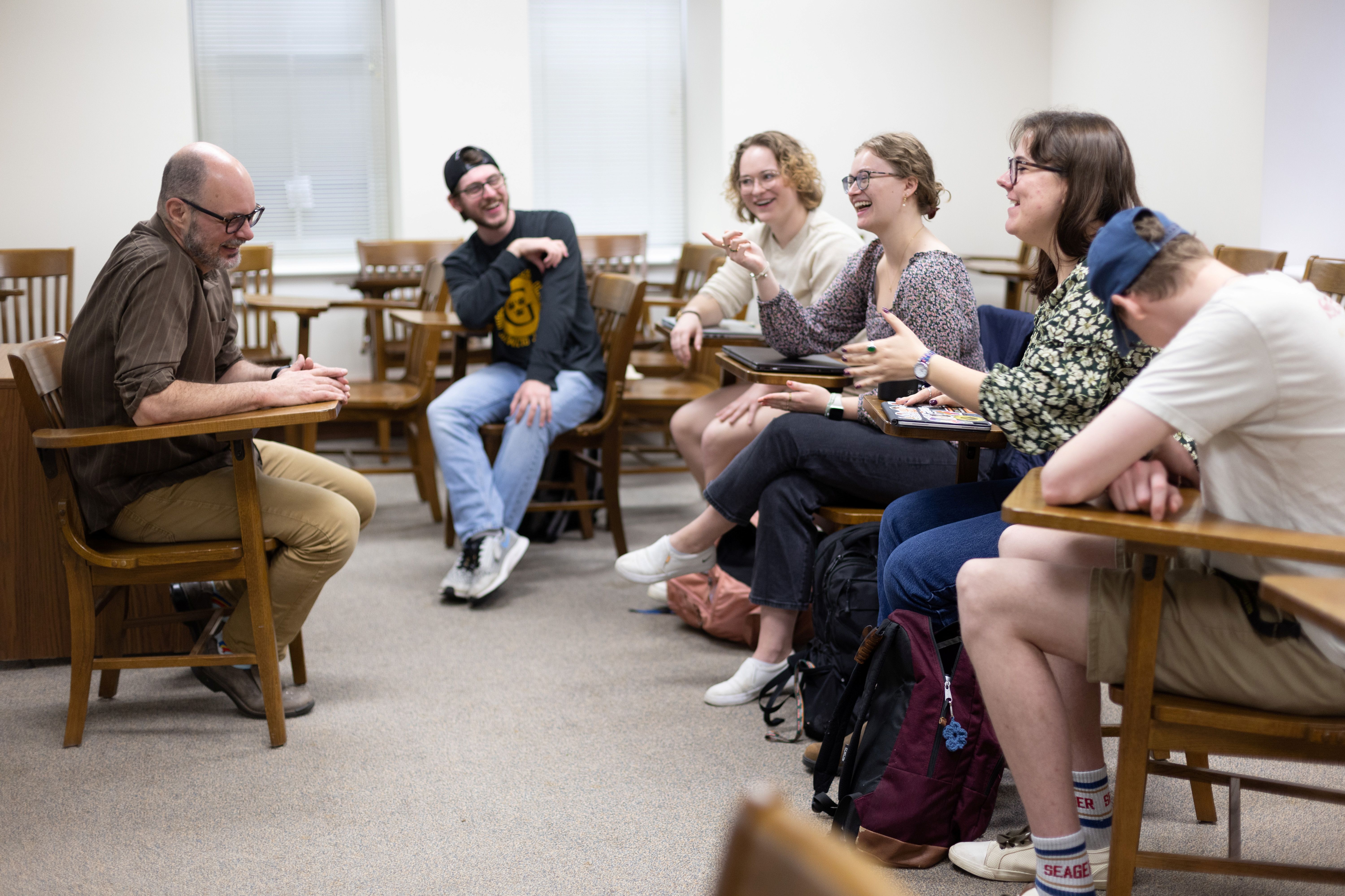 Classics class laughing