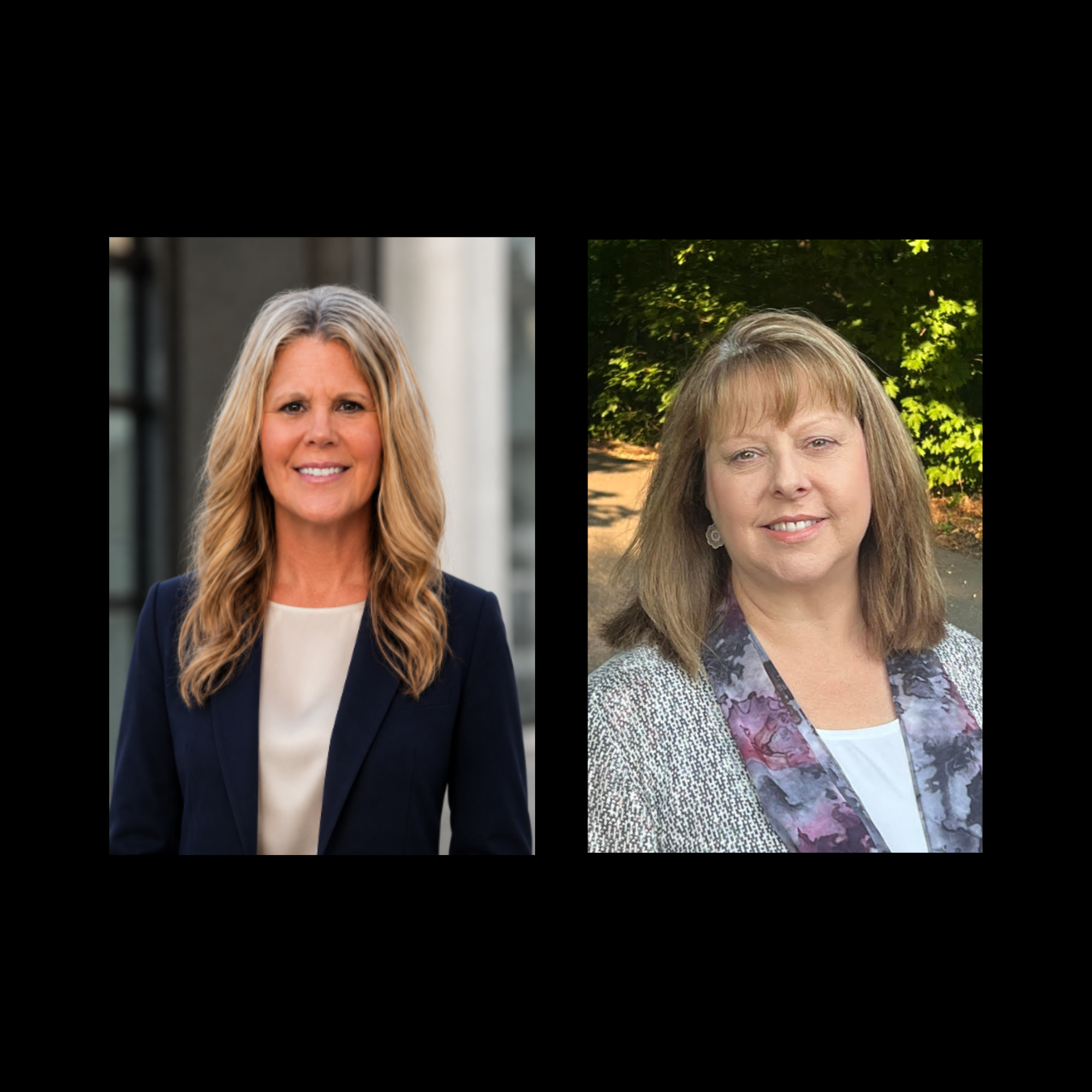 Headshots of Laura Bowman and Tracy Hegapemene