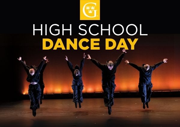Four dancers jumping on stage