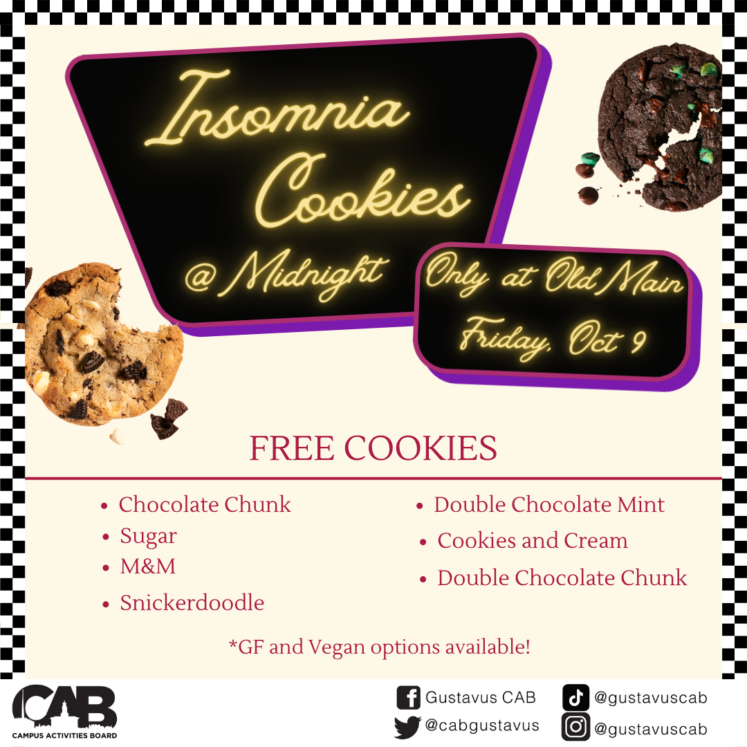 Free Insomnia Cookies at Midnight on Friday Night in Oldmain