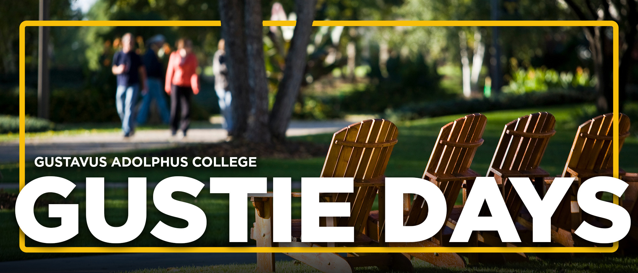 Adirondack chairs on Gustavus campus
