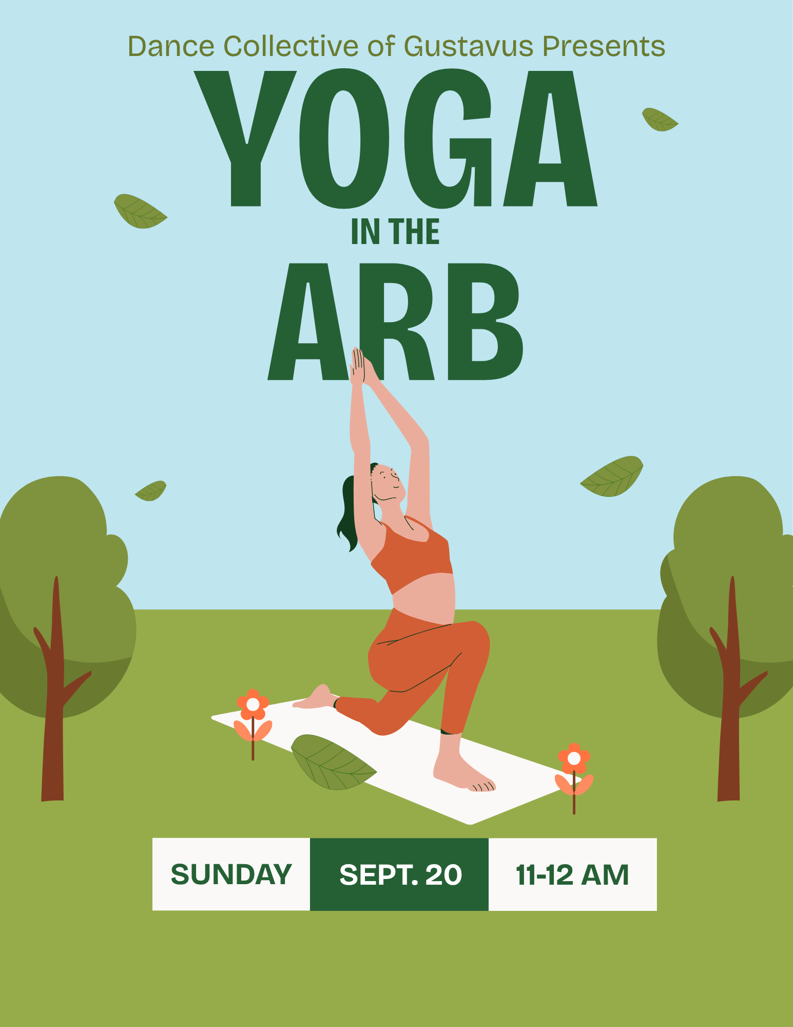 Woman doing yoga in a grassy space.