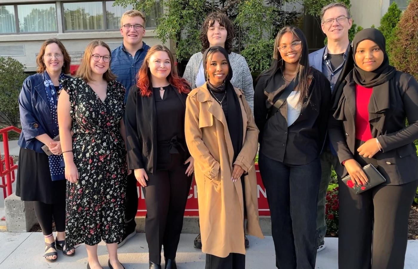 Students and professors at a Peace Studies Conference