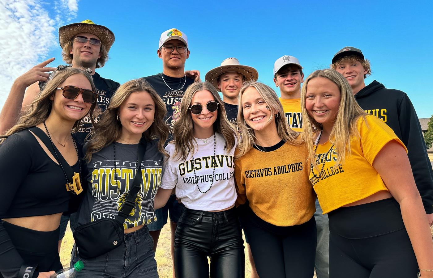Students at homecoming footabll game