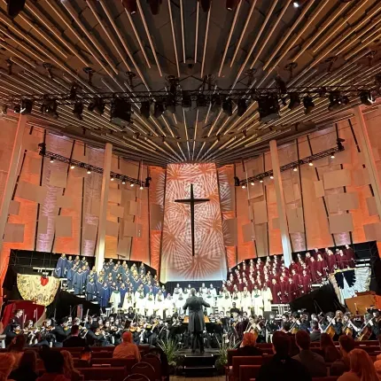 Festive choir and orchestra performance in Christ Chapel