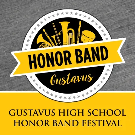 The Gustavus Honor Band logo in Gustavus black and gold.