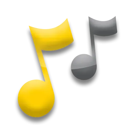 Musical notes in Gustavus branded colors of black and gold