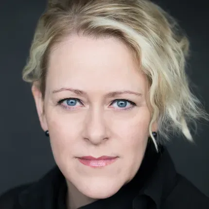 Portrait of Icelandic crime fiction author Lilja Sigurdadottir