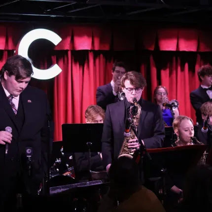 The Gustavus Jazz Ensemble performing at Crooners Supper Club