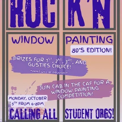 poster for homecoming rock'n window painting