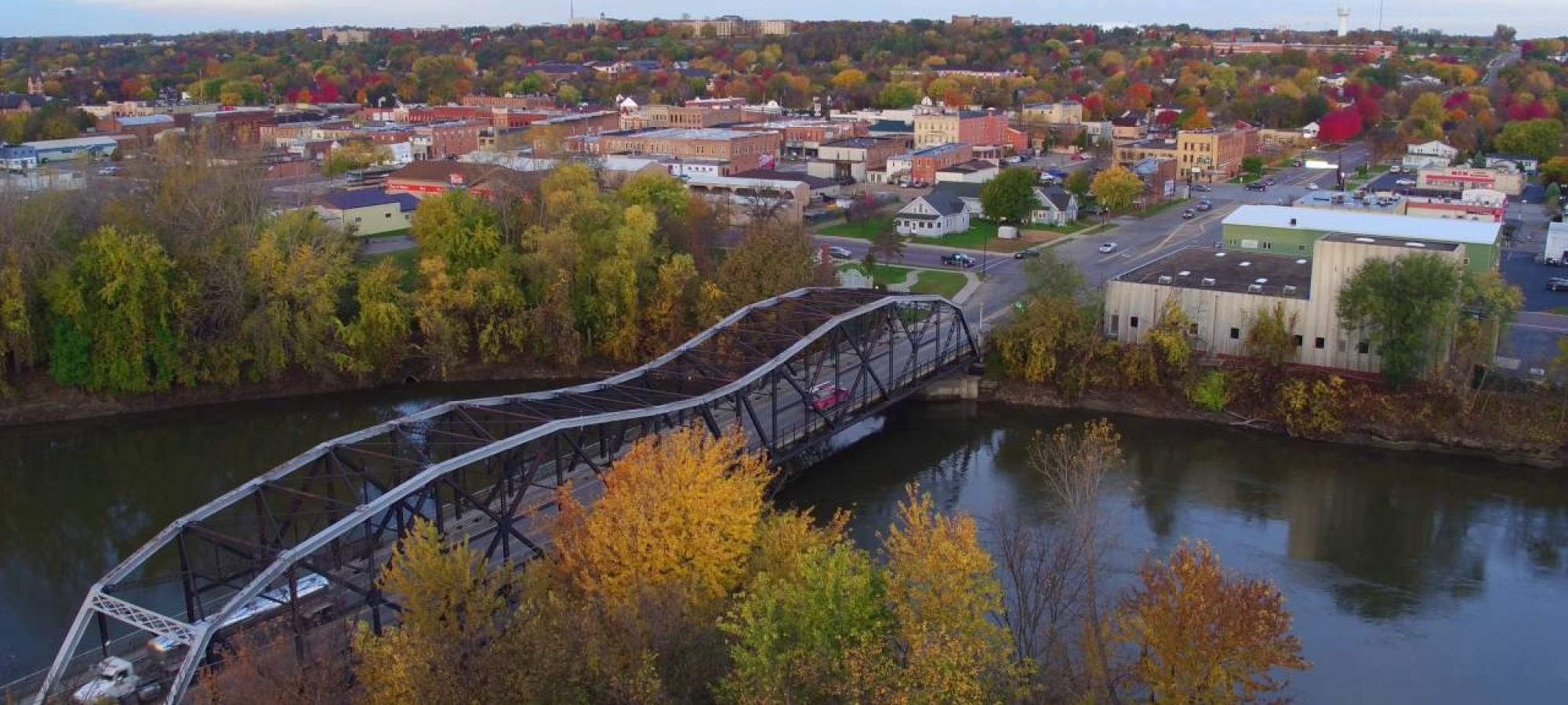 City of Saint Peter with Minnesota River