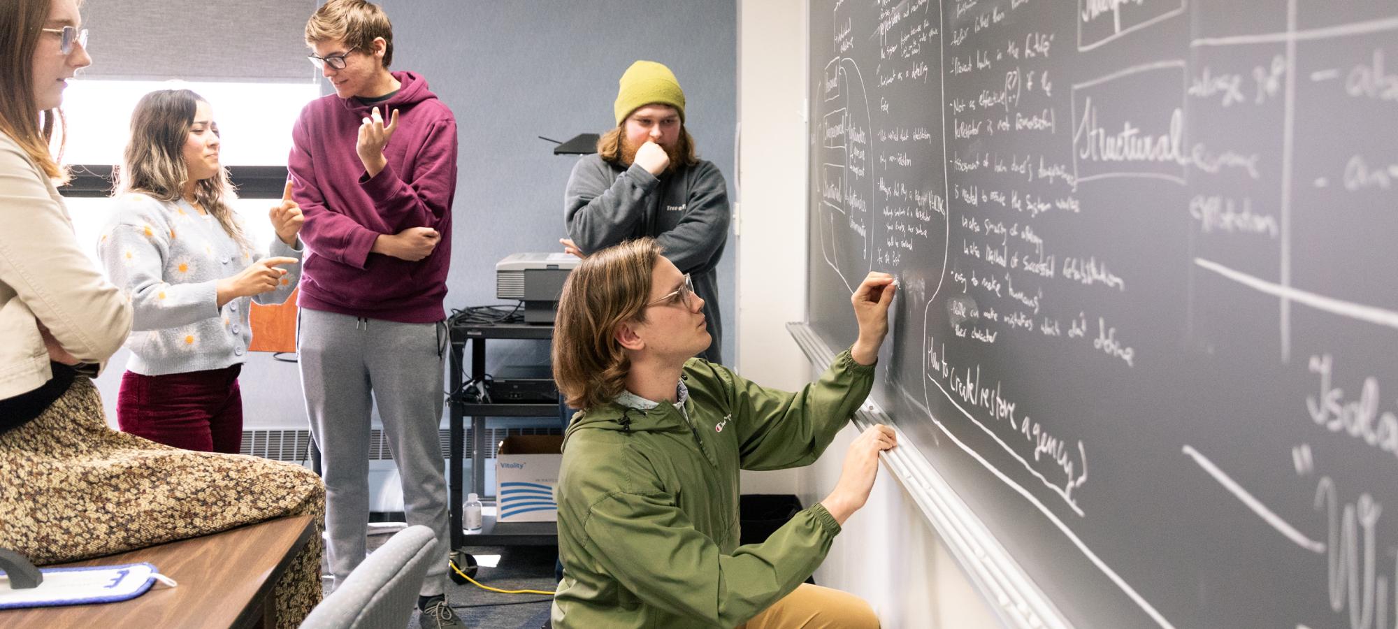 Students at chalkboard