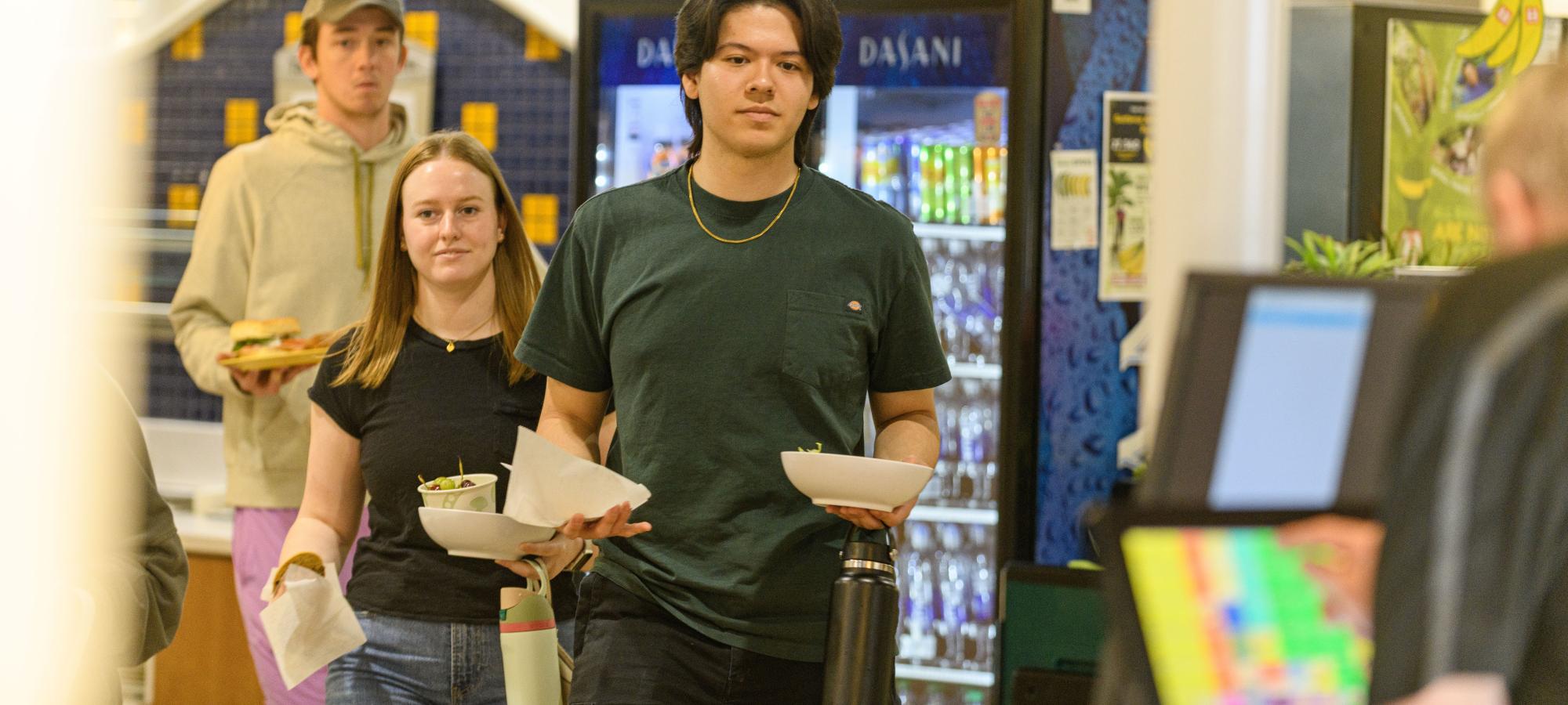 Students in line in Dining