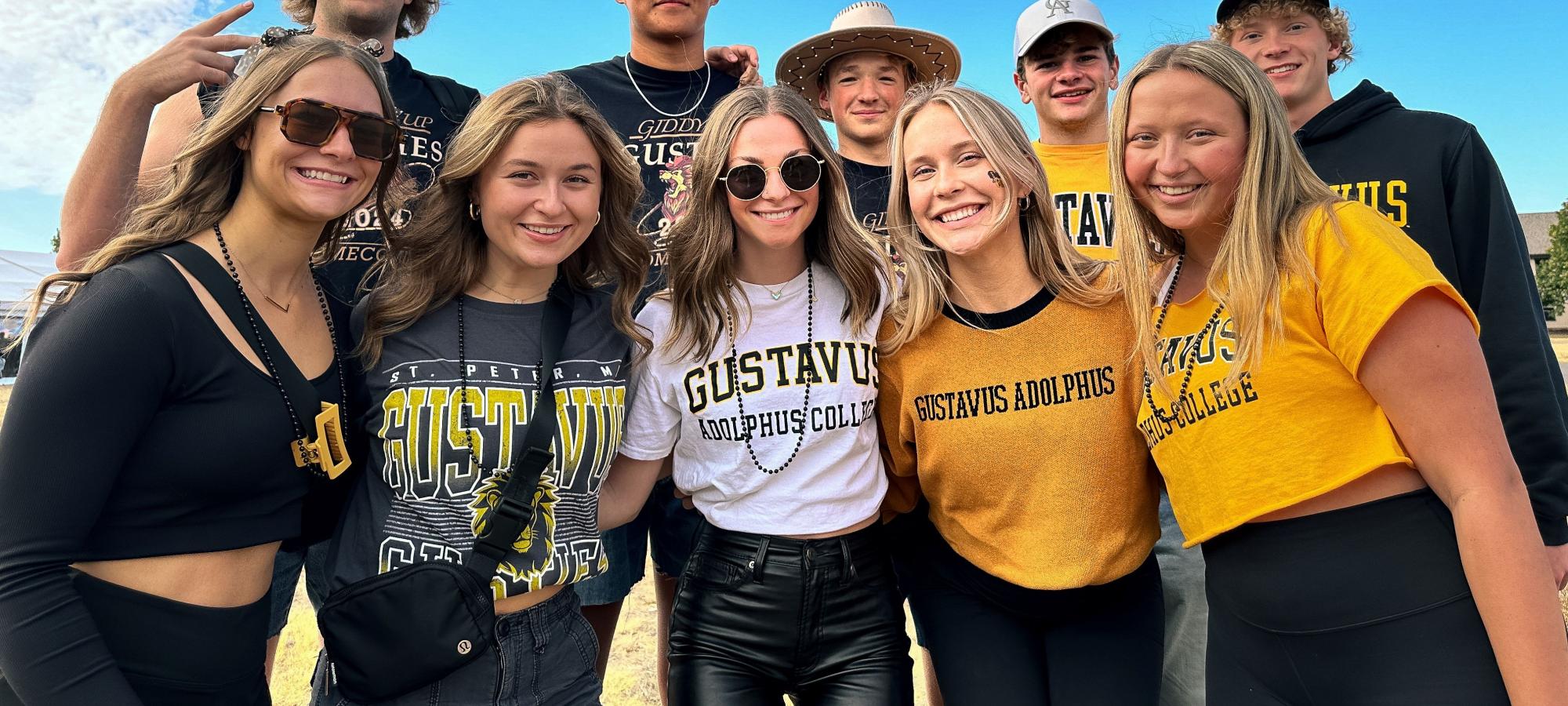 Students at homecoming footabll game