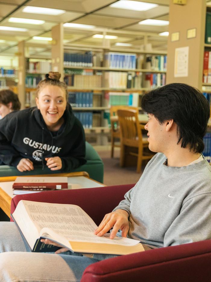 Students in library