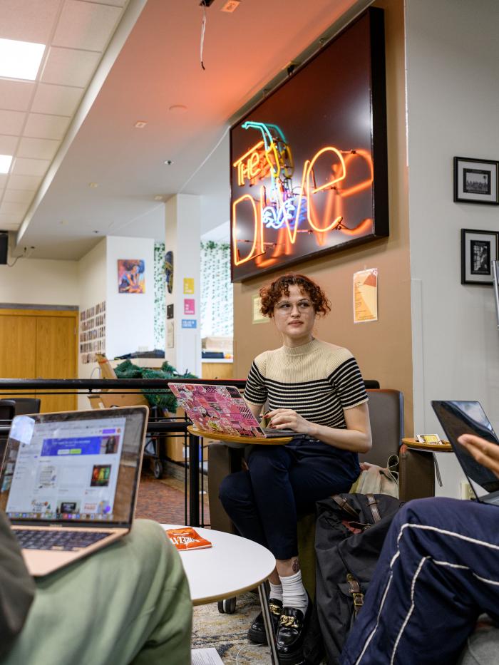 The Dive with four students