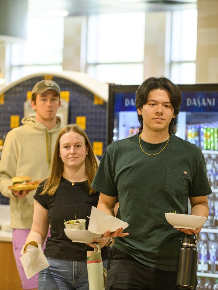 Students in line in Dining