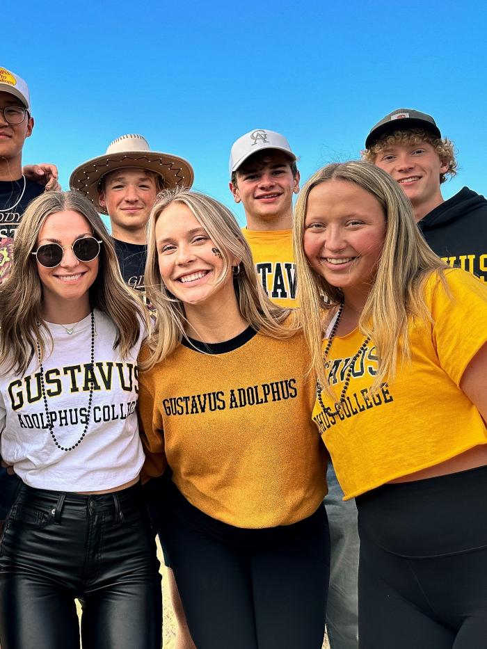 Students at homecoming footabll game