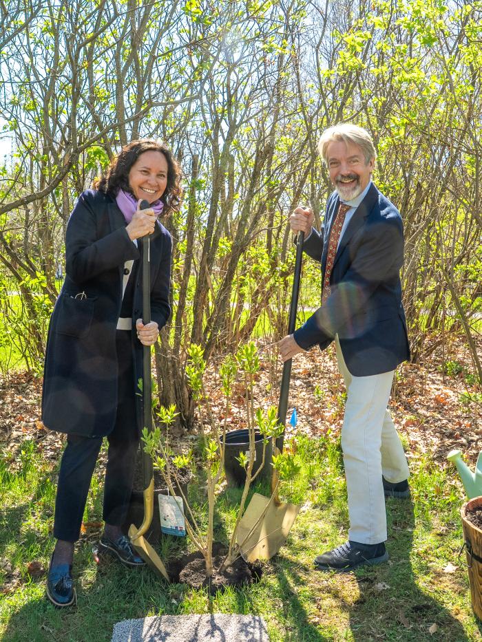 John and Valeria at tree dedication
