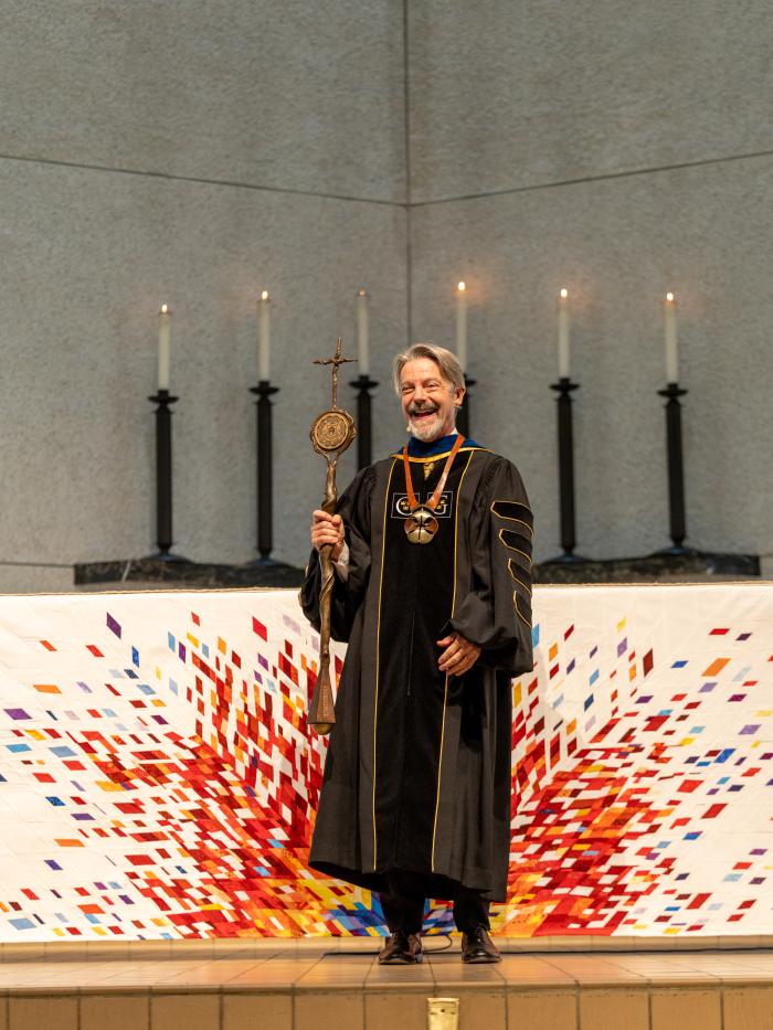 President John Volin PhD at his inauguration ceremony