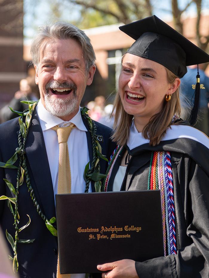 President Volin and Graduate at 2026 Commencemen